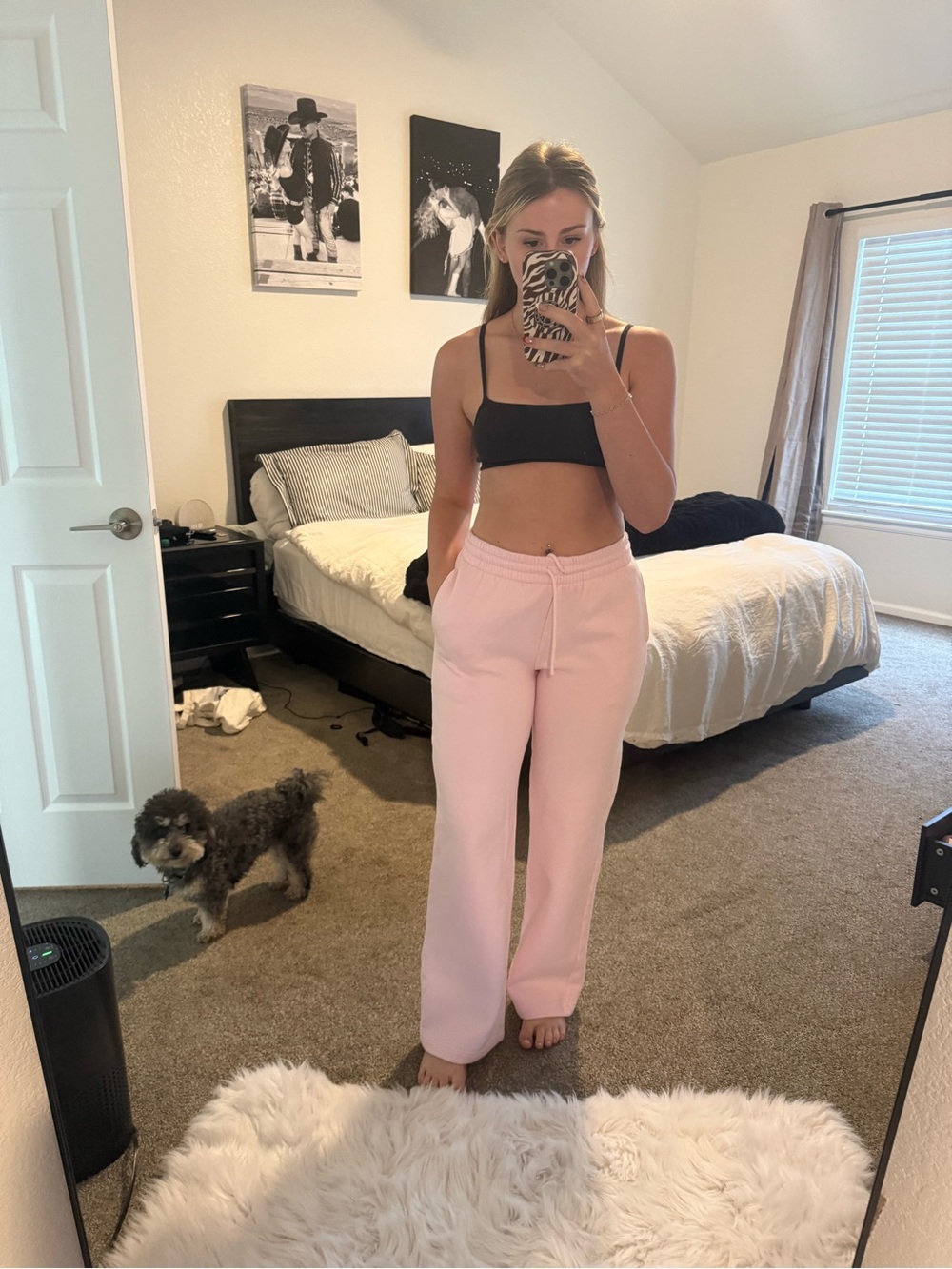 Aritzia Pale Pink High-Rise Track Pants